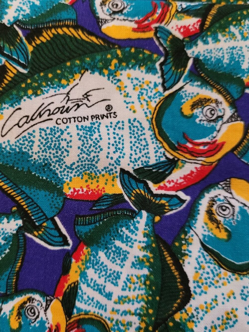 Vintage Calhoun PIRANHA FISH Fabric by Marcus Fabrics - Per Yard
